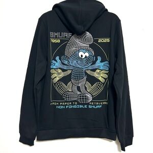The Smurfs 3.0 Black Hoodie Jacket welcome to the Smurf verse movie 2025 Y2K  M